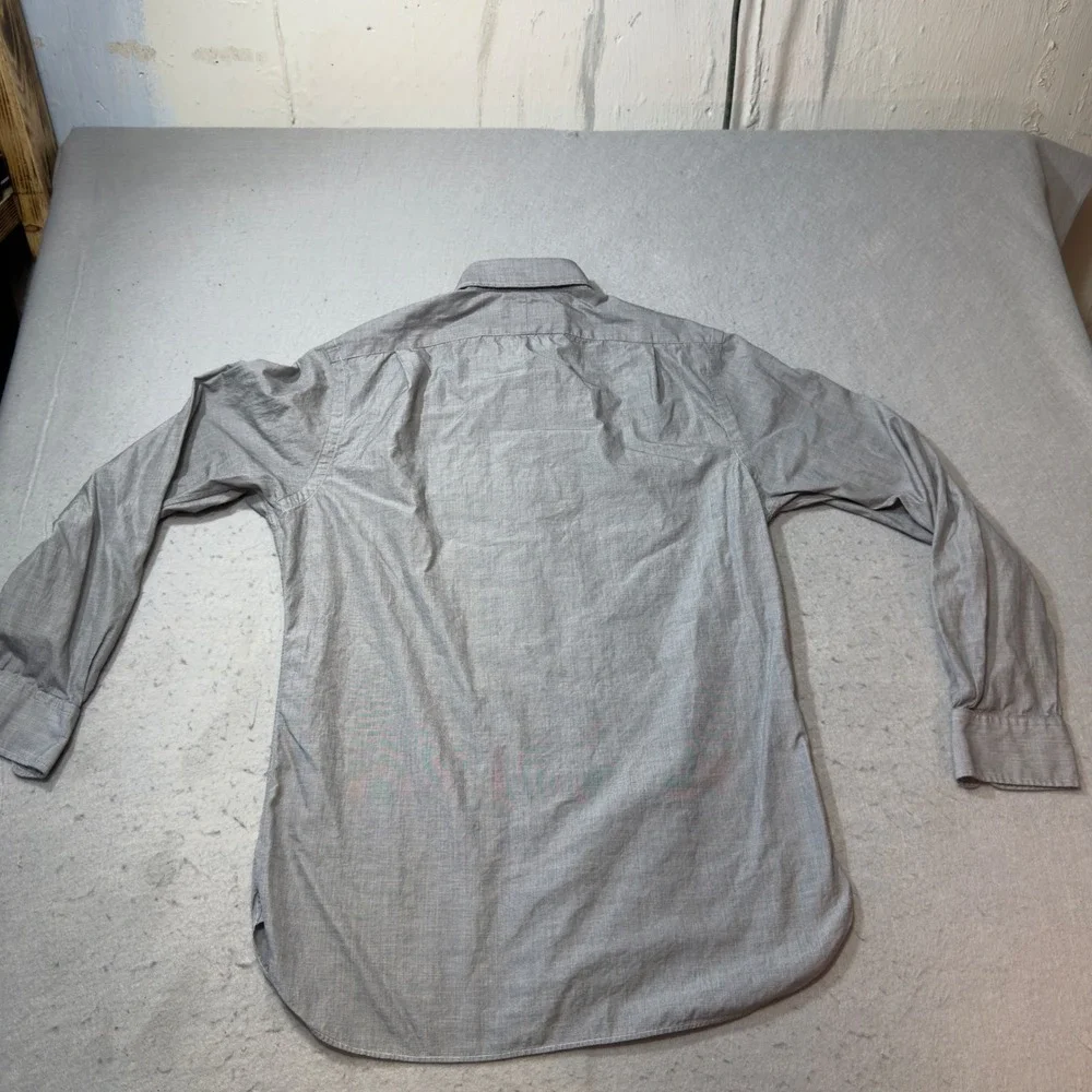 Polo Ralph Lauren Shirt Mens 16 34/35 Grey Excellent Slim Fit Cotton Button Down